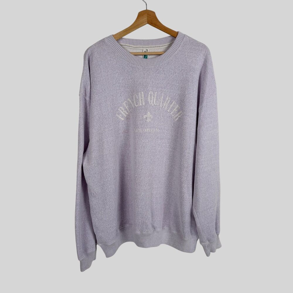 Lane Seven Sweatshirt Women 2XL Lavender Terry French Quarter New Orleans